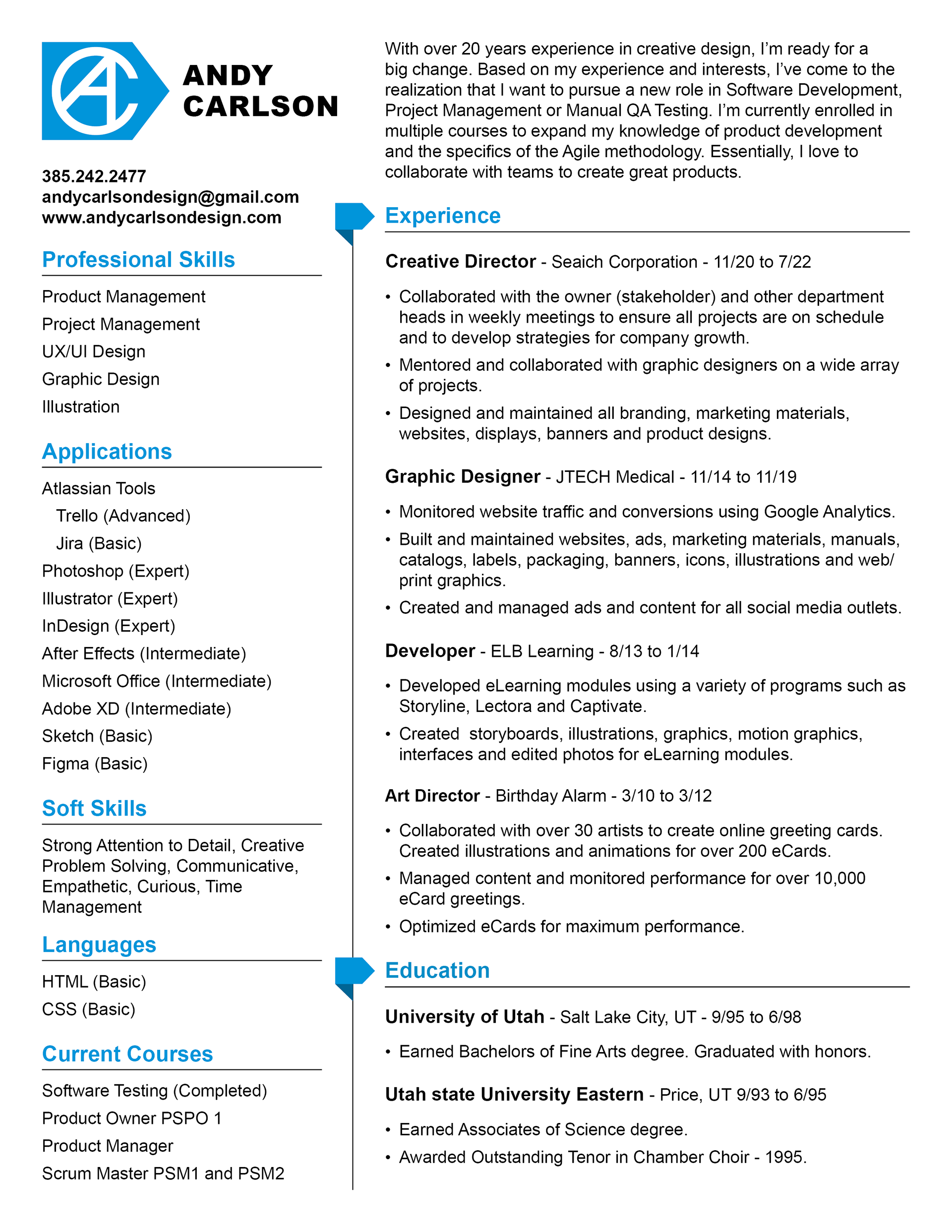 Andy Carlson Design RESUME Andy Carlson Design RESUME