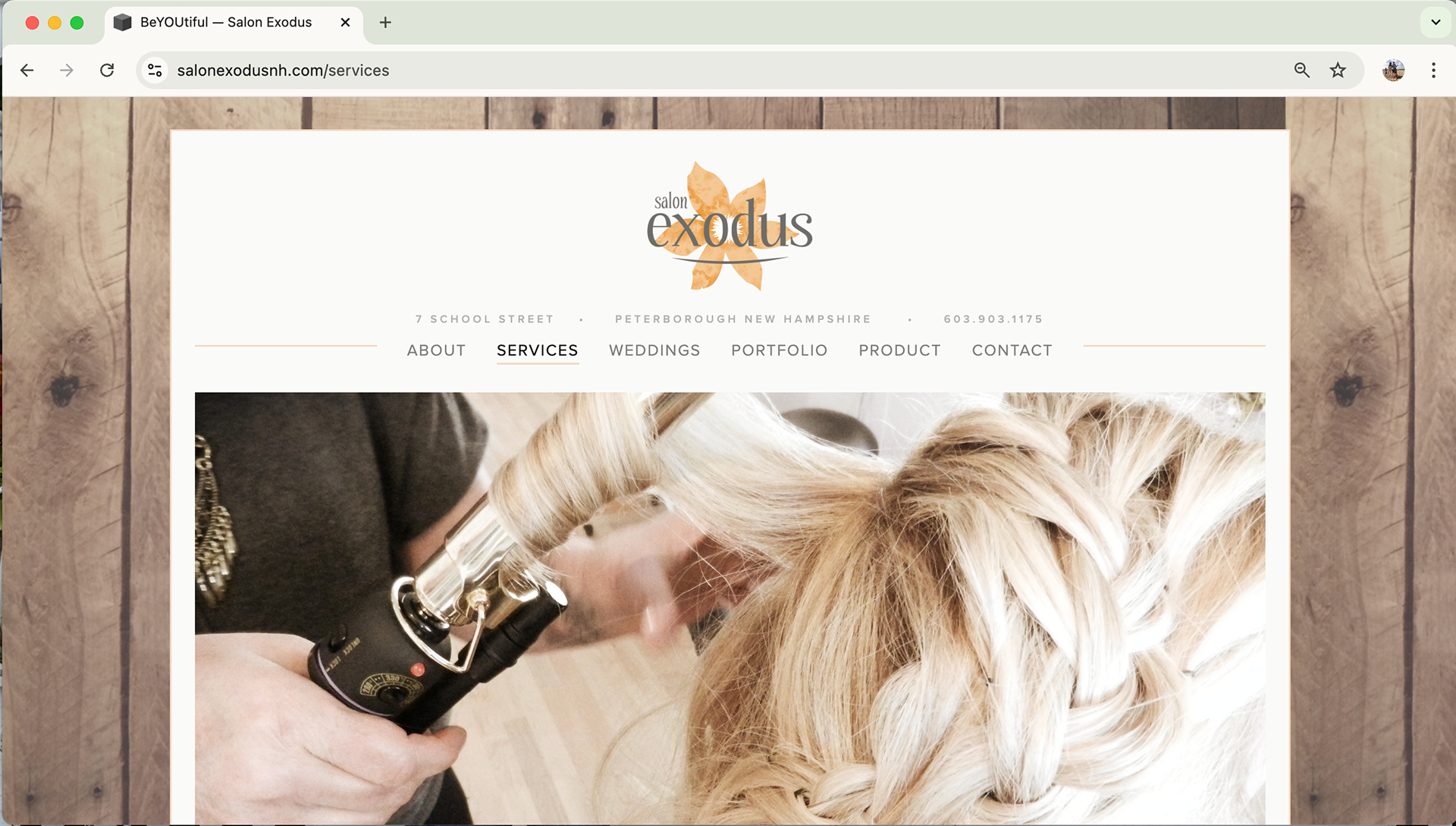 Website design & brand photography – www.SalonExodusNH.com