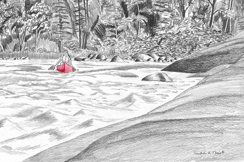 Canoe On River