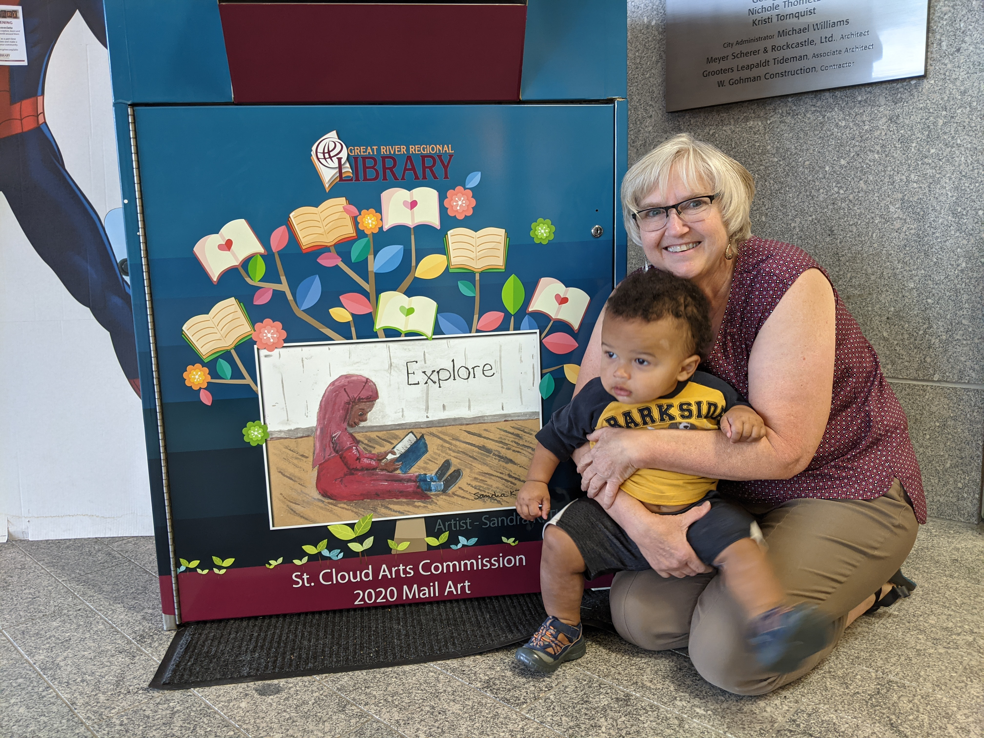 Art on book drop box at the Great River Regional Library in St Cloud