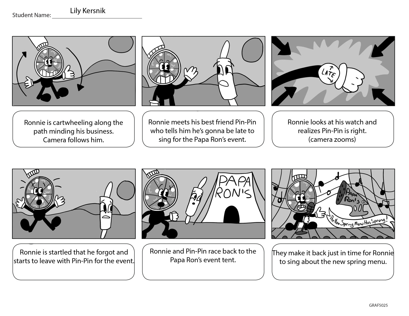 storyboard concept pizza promotion sketch