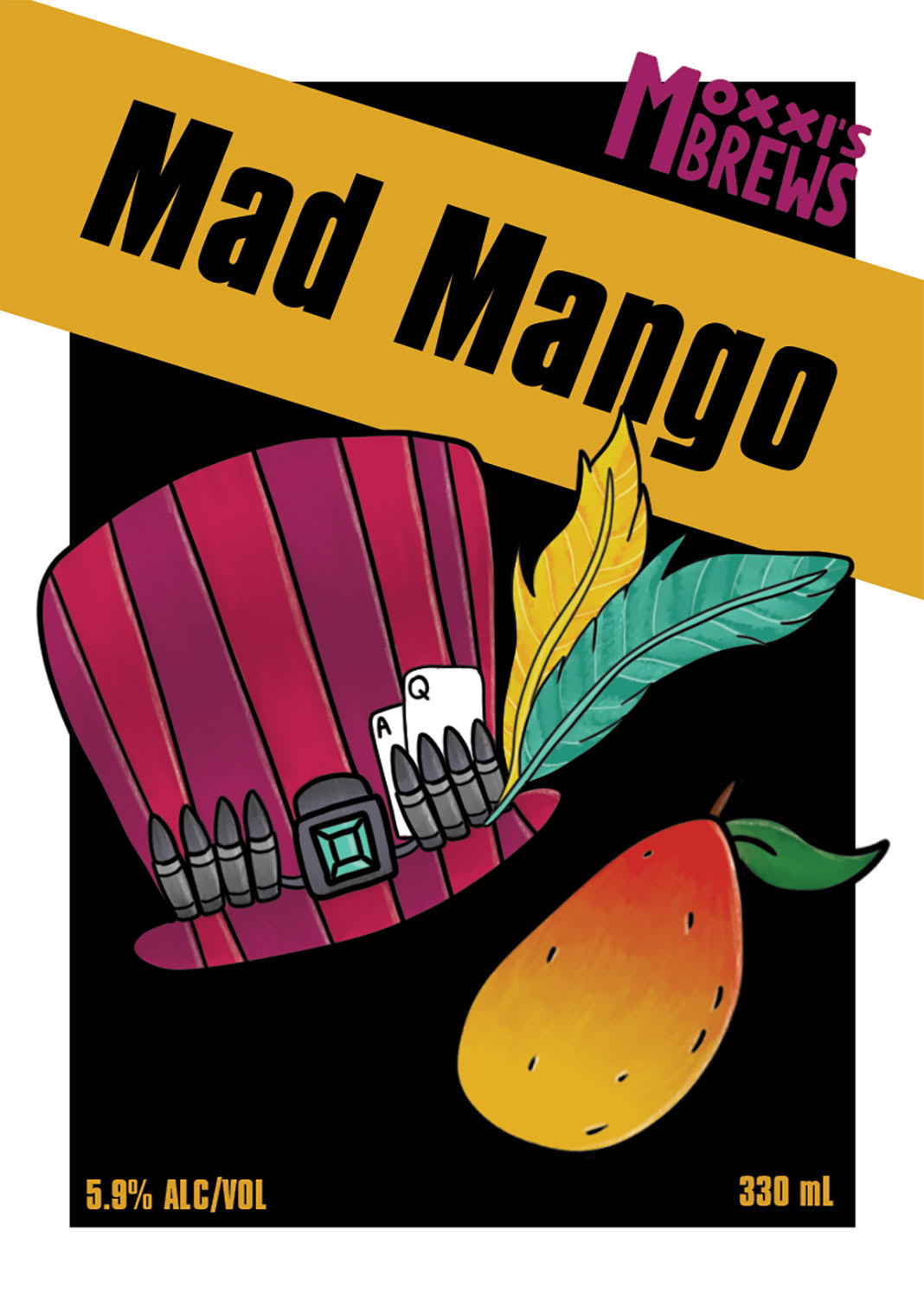 Second Rough sketch layout with mango and hat in colour