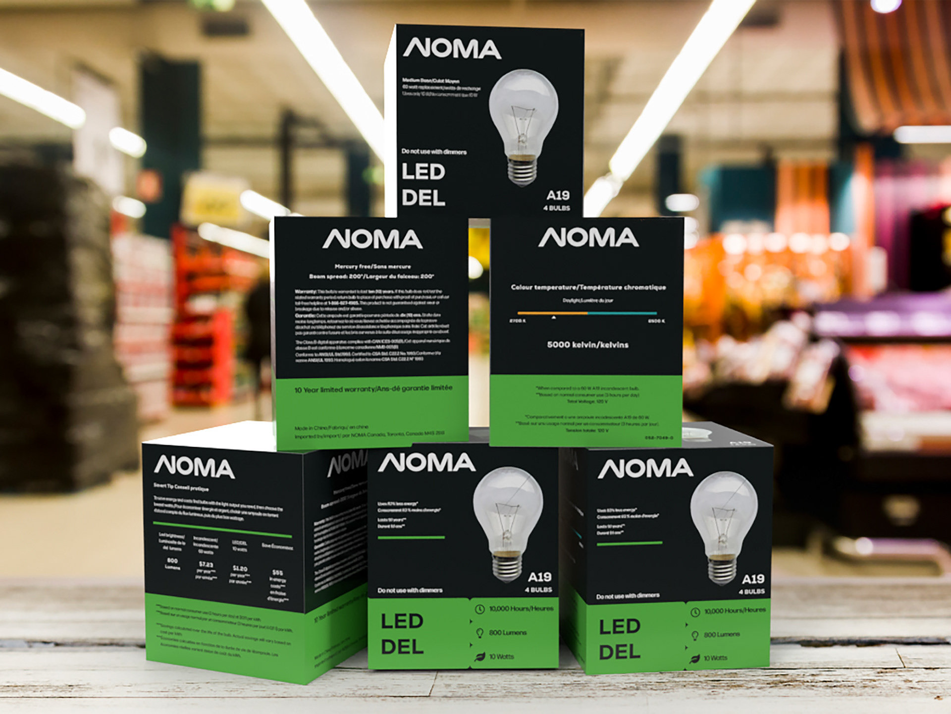 lightbulb packaging design mockup vector tower with five boxes