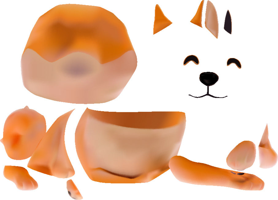 Toy dog deconstructed parts orange and white vector