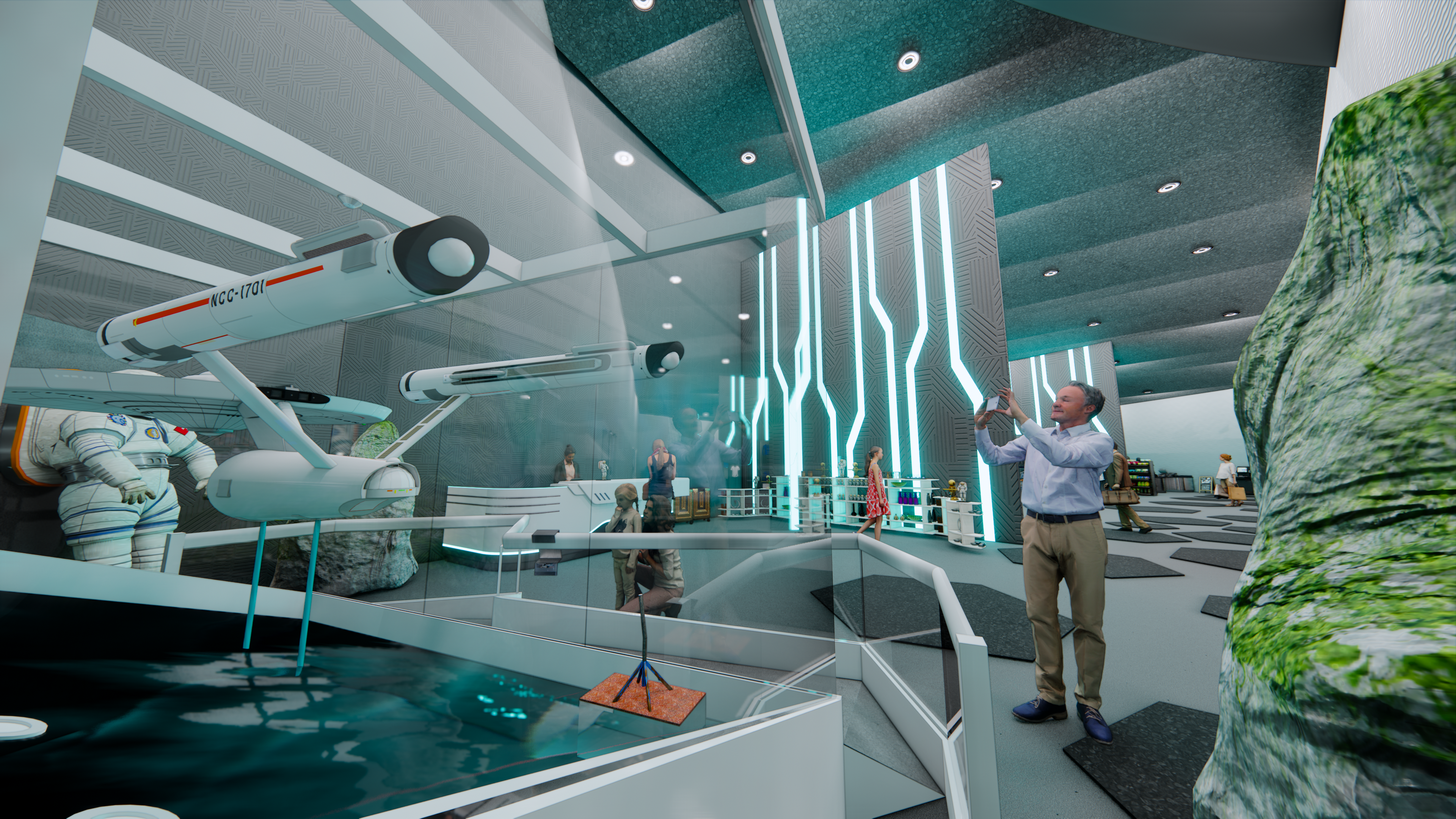 Lobby and retail space