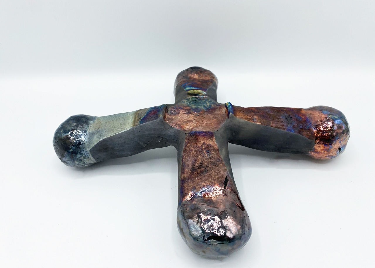 Bulbous Legs, reduction fired, 10.5" x 8"