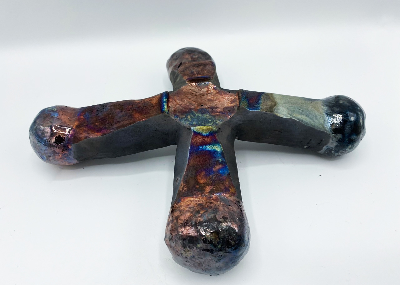 Bulbous Legs, reduction fired, 10.5" x 8"