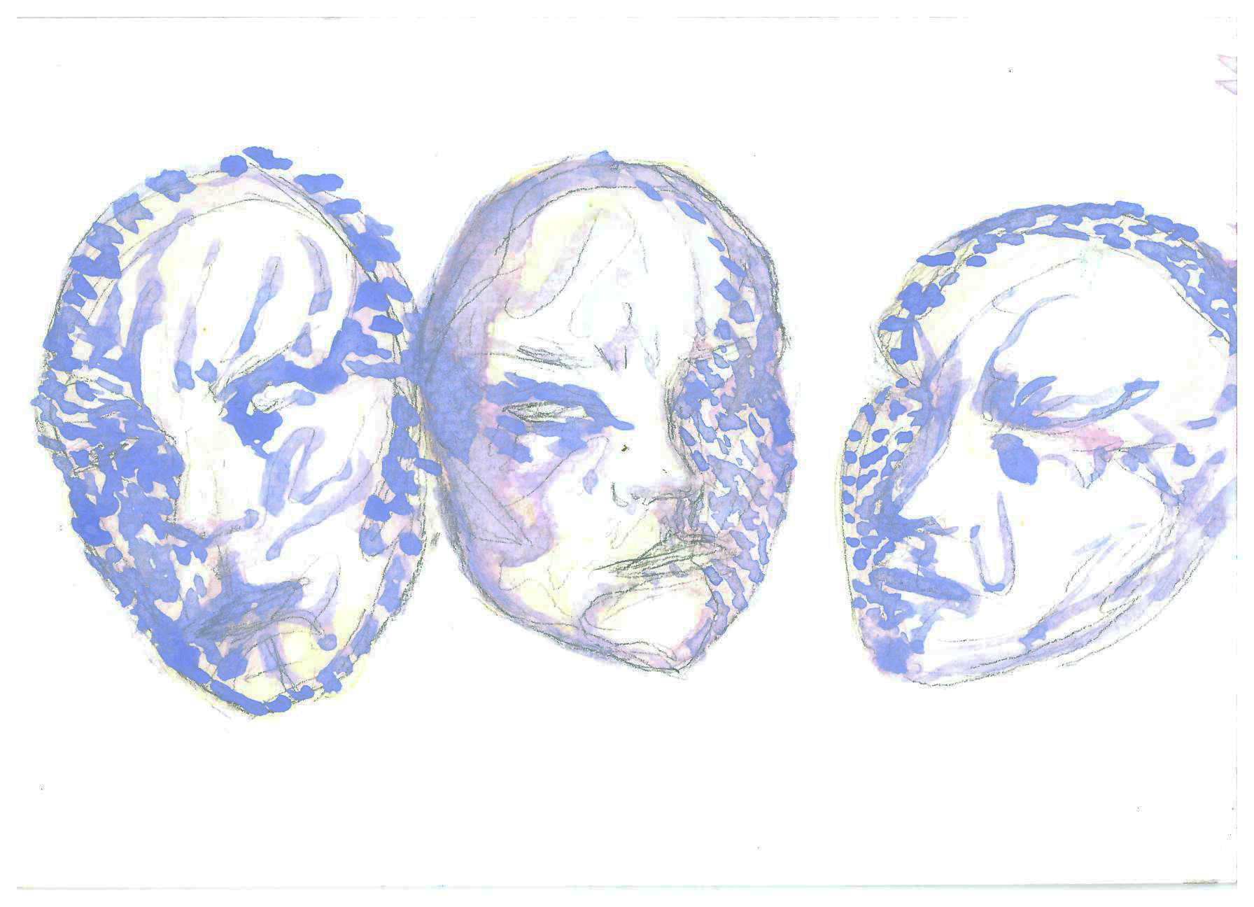 Purple - Face Series, watercolour on cold press, 4" x 51/2", 2021