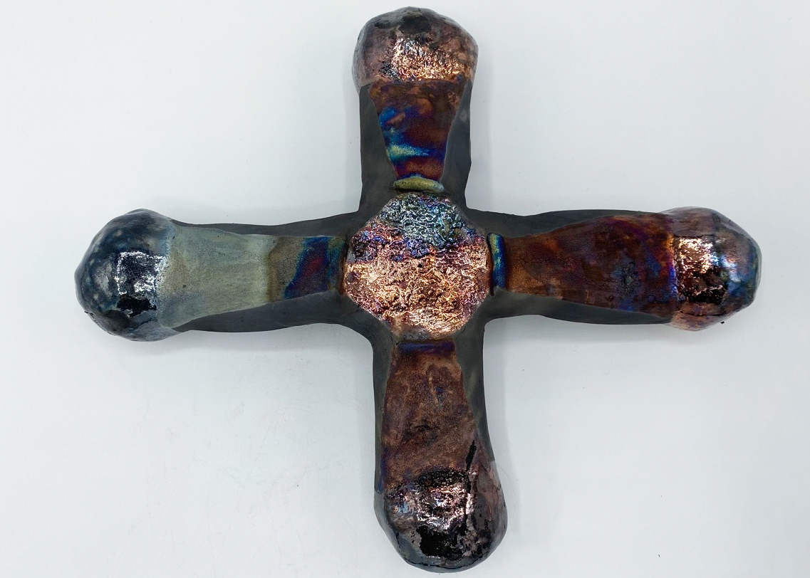 Bulbous Legs, reduction fired, 10.5" x 8"