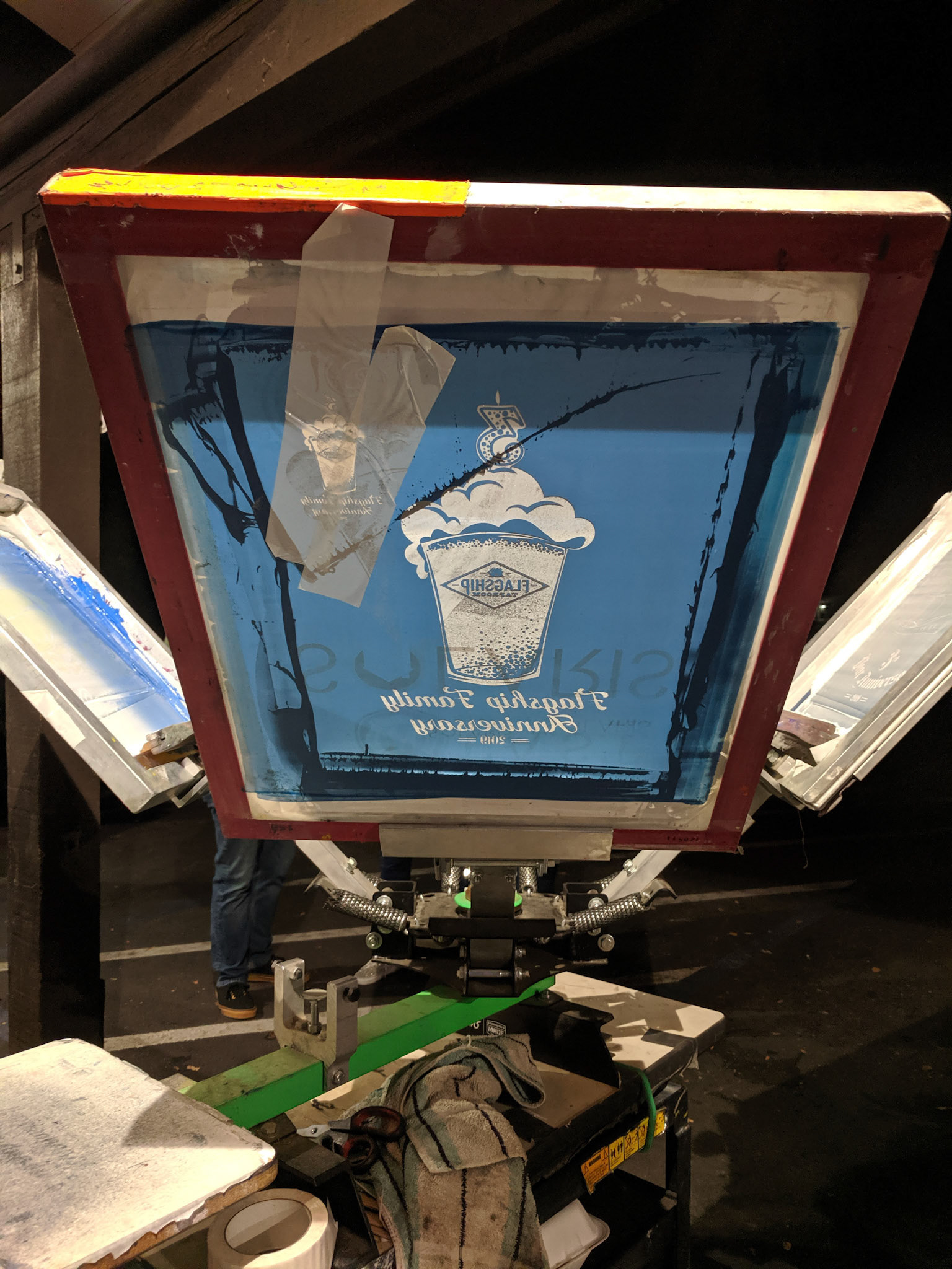 Flagship Taproom 3rd Year Anniversary Event On-Site Printing of Graphic Designed by Novastarr Nelson