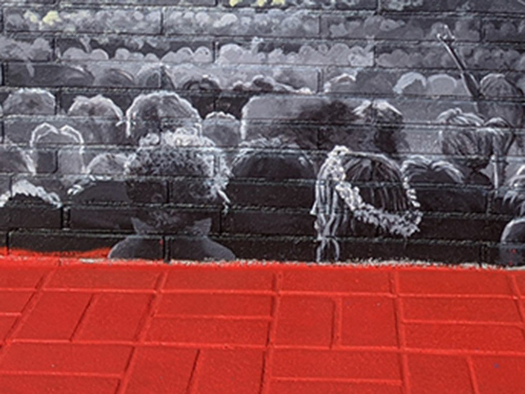 School of Rock Mural Extra Closeup of Parents Photo