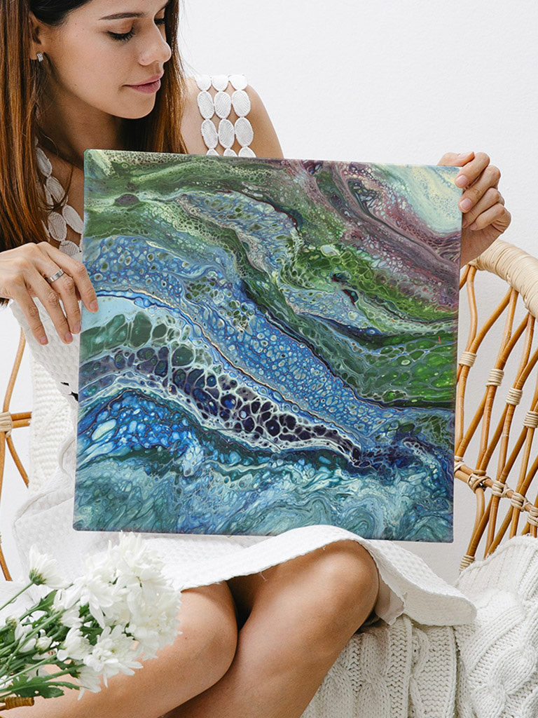 Splash 12x12 Acrylic On Canvas by Novastarr Nelson Mockup by Canva