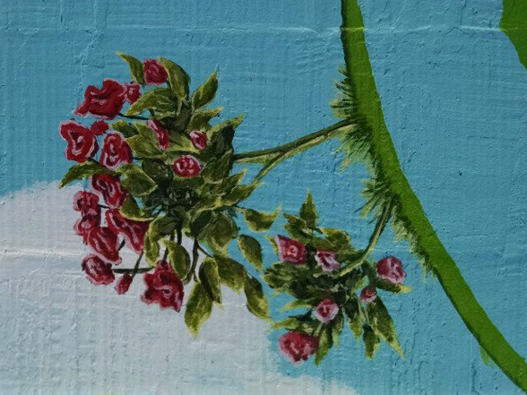 Be the Change Mural Roses Closeup Elementary School Commission Art