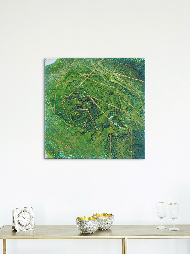 Vortex 12x12 Acrylic On Canvas by Novastarr Nelson Mockup by Canva