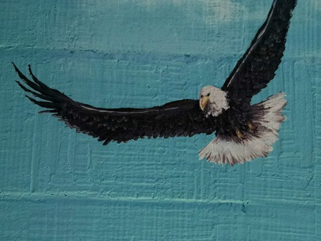 Be the Change Mural Eagle Closeup Elementary School Commission Art