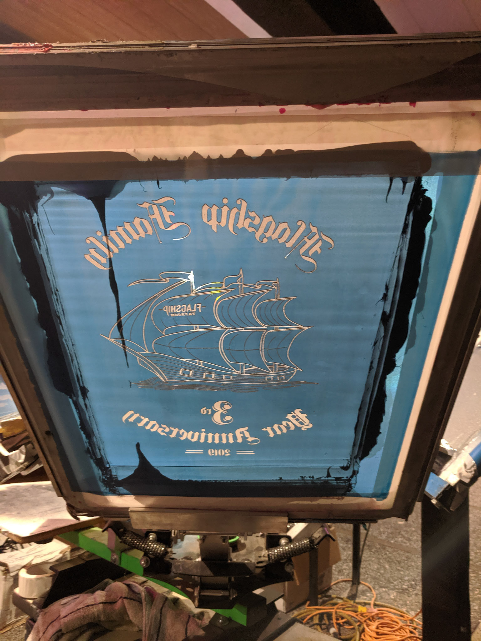 Flagship Taproom 3rd Year Anniversary Event On-Site Printing of Graphic Designed by Novastarr Nelson