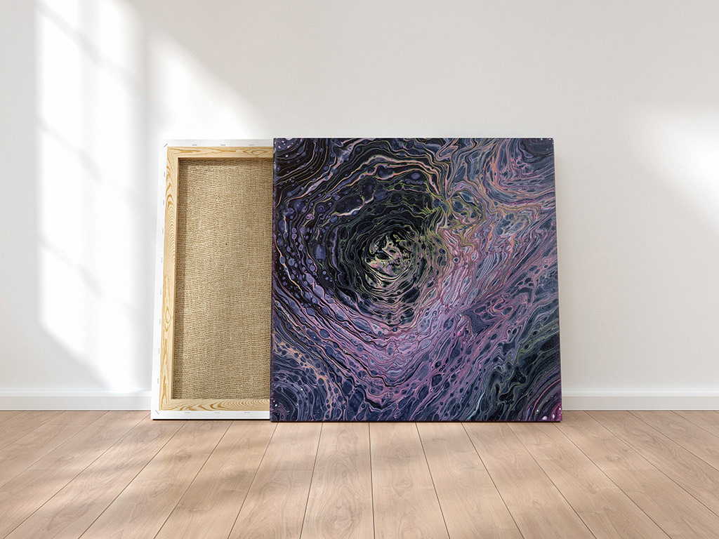 Violet Iris 12x12 Acrylic On Canvas by Novastarr Nelson Mockup by Canva