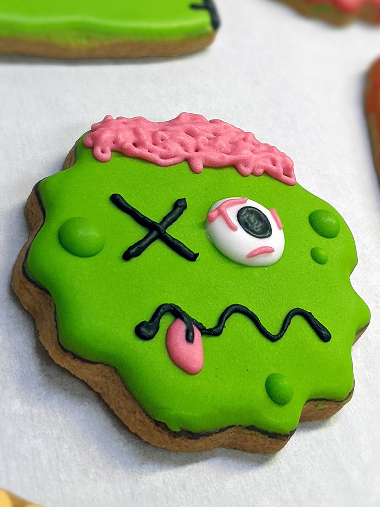 Halloween Iced Cookies Zombie Monster Design by Novastarr Nelson