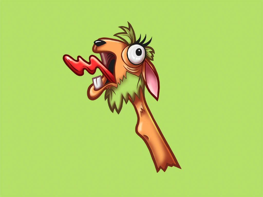 Drama Llama Digital Illustration on Green Background