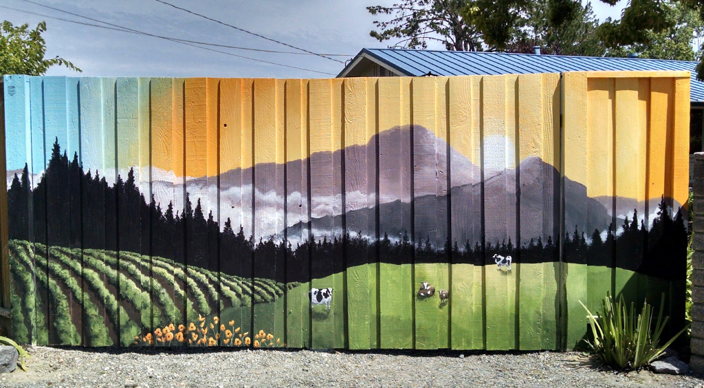Private Gate Sunrise Mural Full Gate Photo