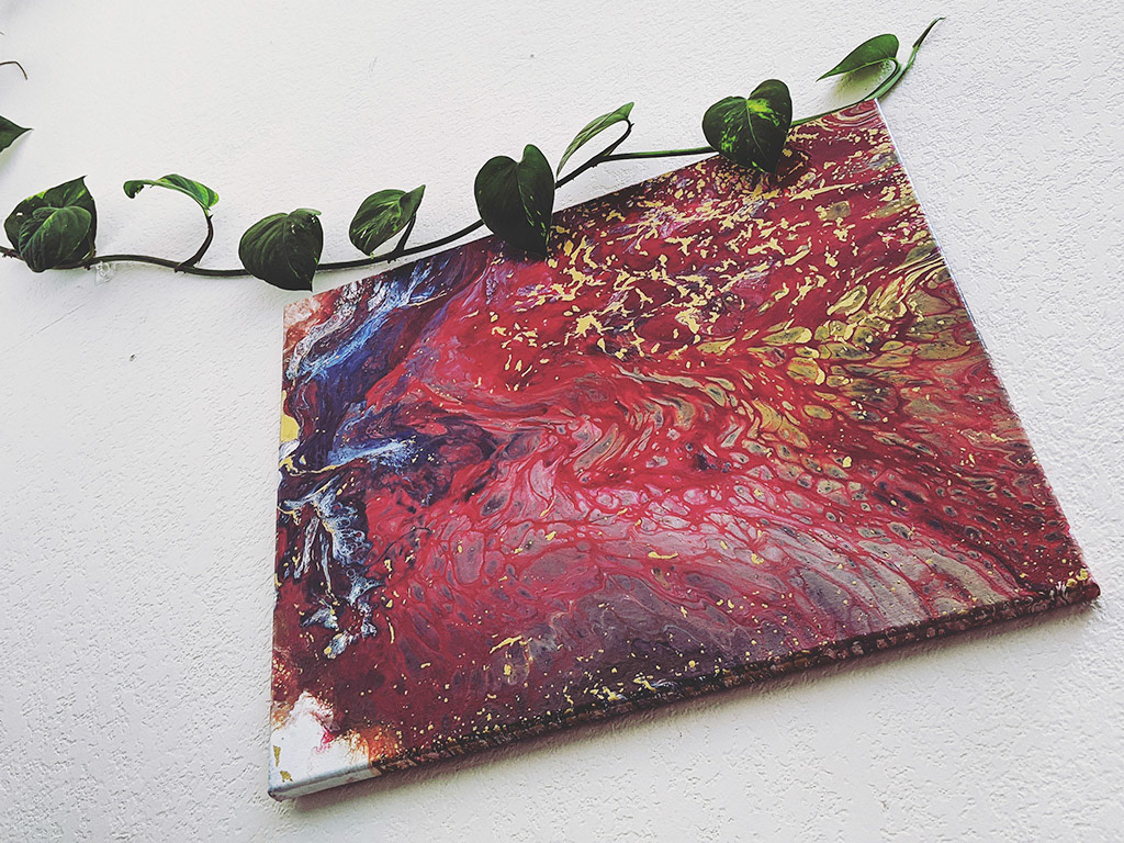 Crimson Gold 18x24 Acrylic On Canvas by Novastarr Nelson Photo