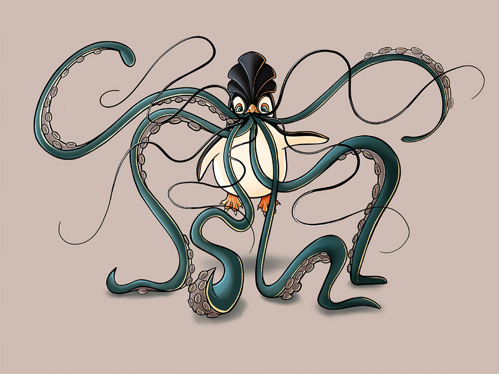 Pengthulu Digital Illustration on Silver Background