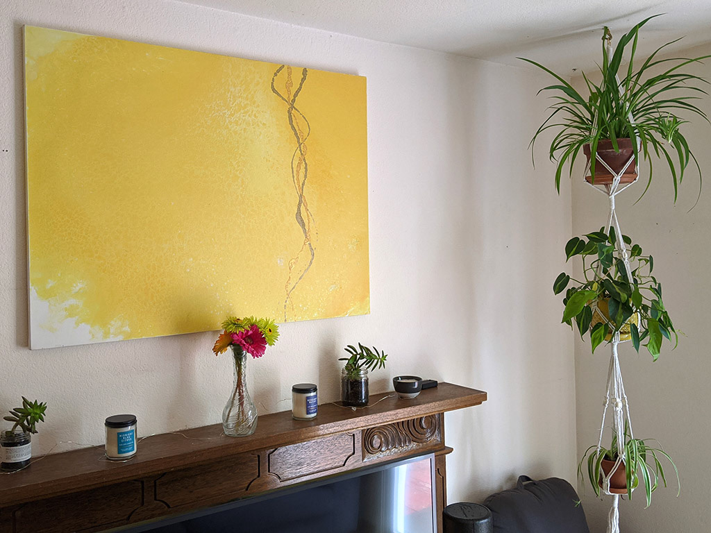 Strings of Life 36x48 Acrylic On Canvas by Novastarr Nelson Photo