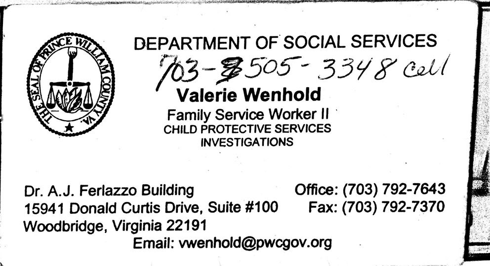 Prince William County Child Protective Services Worker Valerie Wenhold