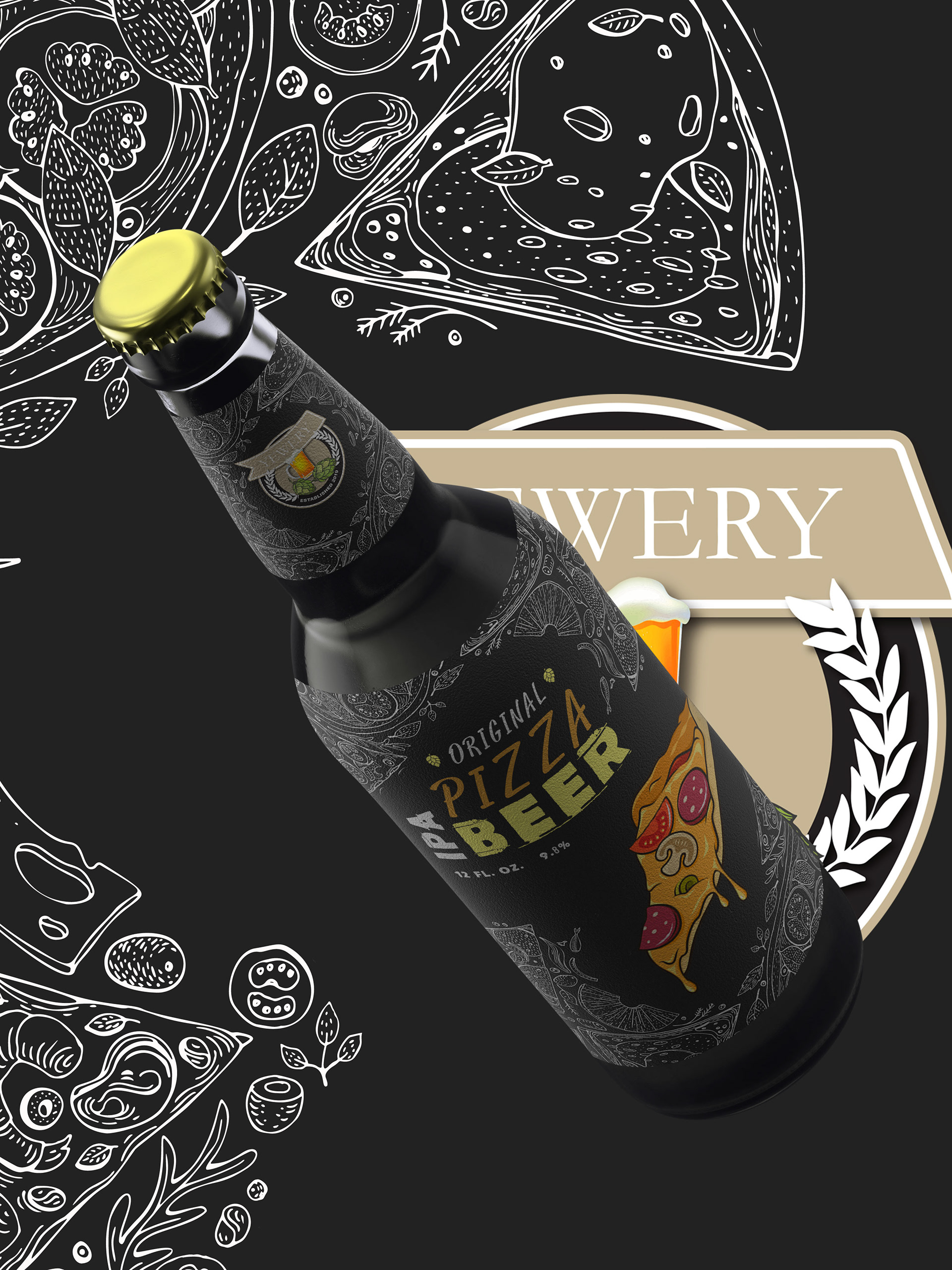 Fun Beer Company Bottle Mockup