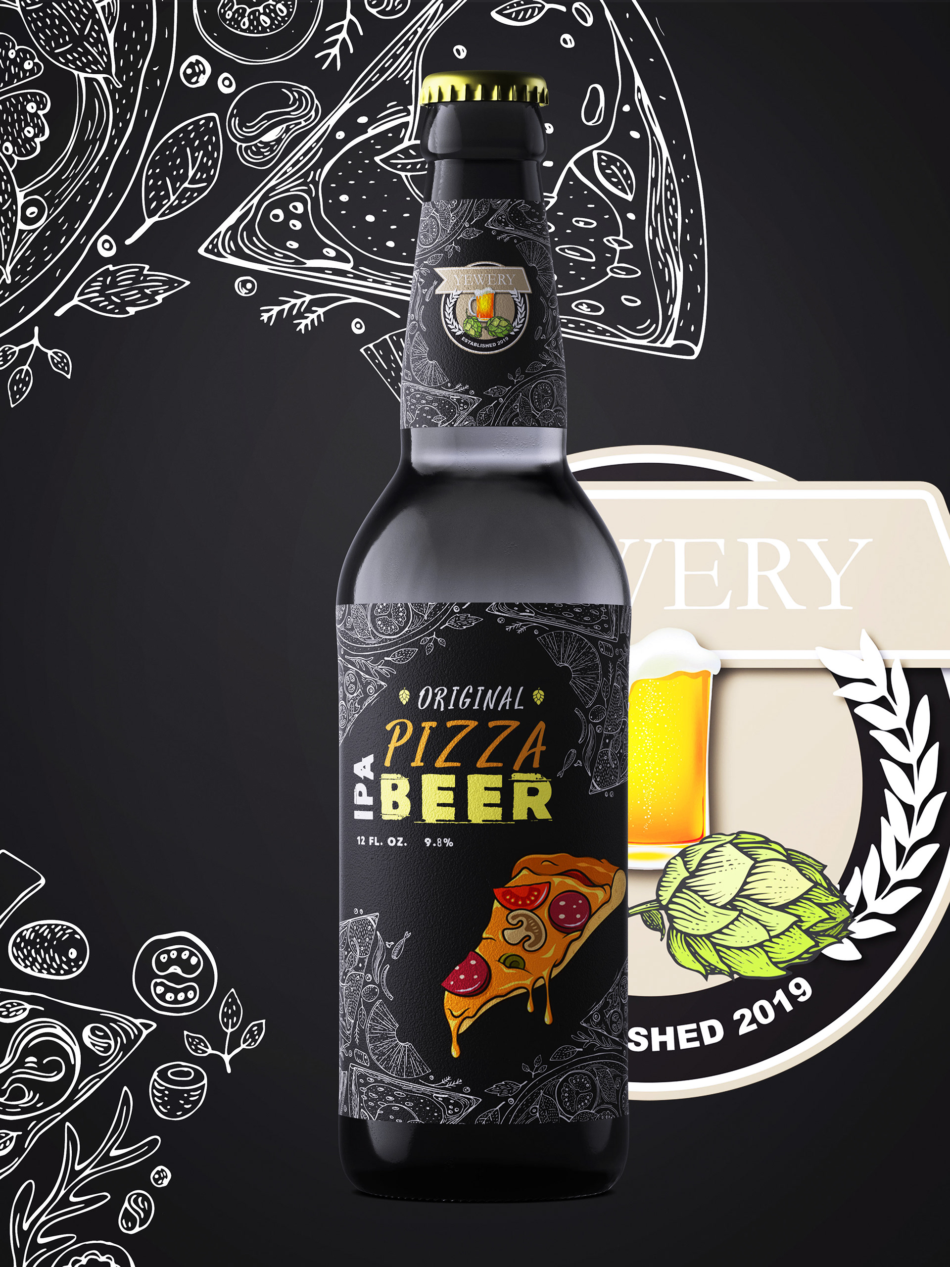 Fun Beer Company Bottle Mockup