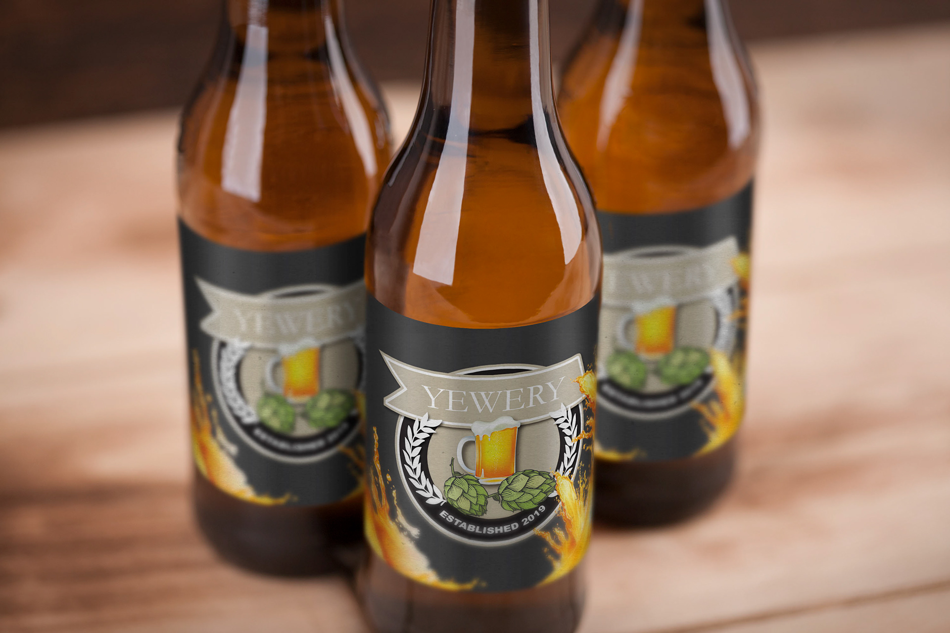 Fun Beer Company Bottle Mockup