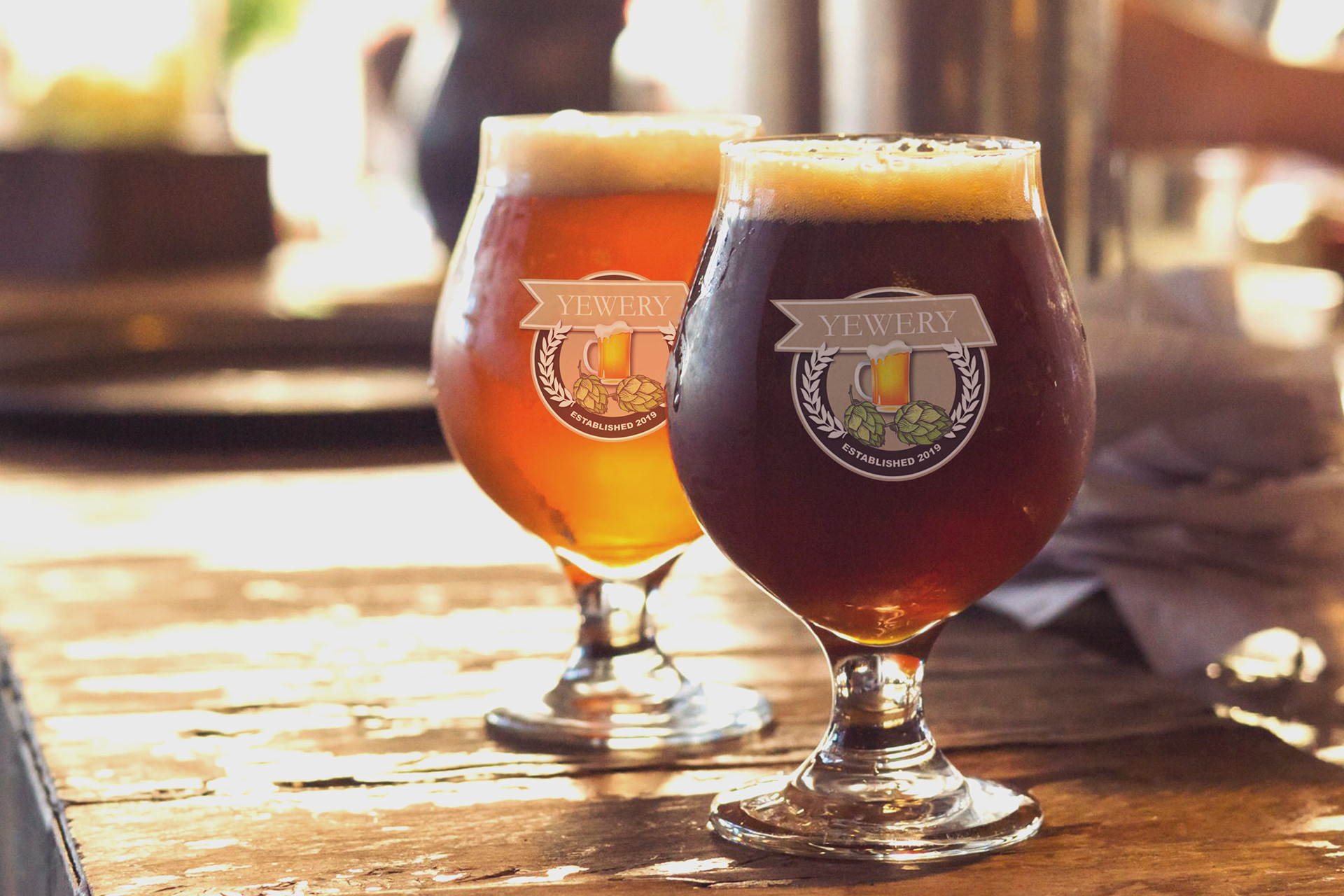 Fun Beer Company Glass Mockup