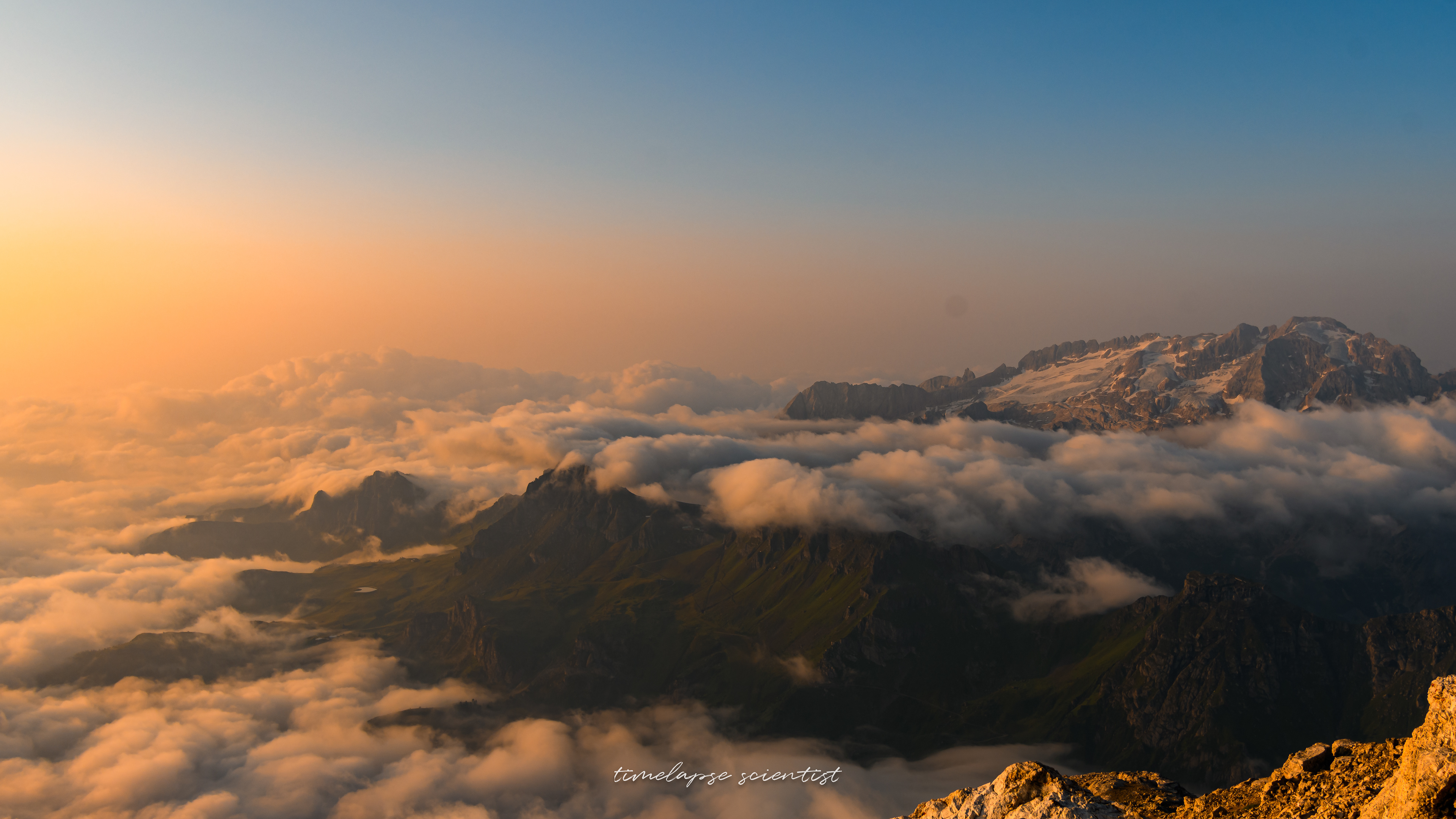 Sunrise with Marmolada glacier