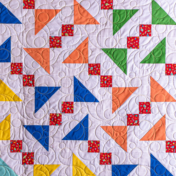 Close-up of DotsTo Dots Quilt Pattern