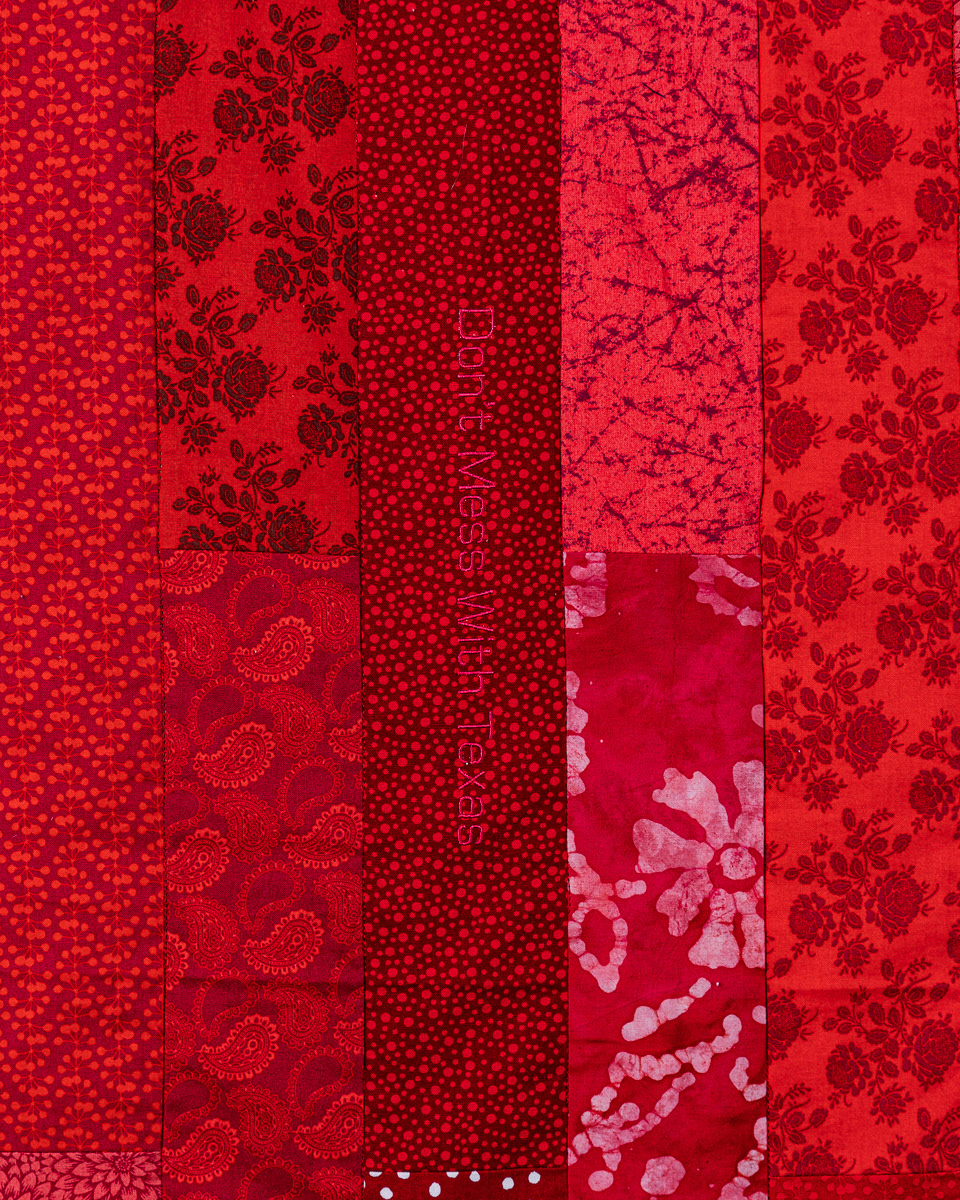 Close-up of the embroidery work