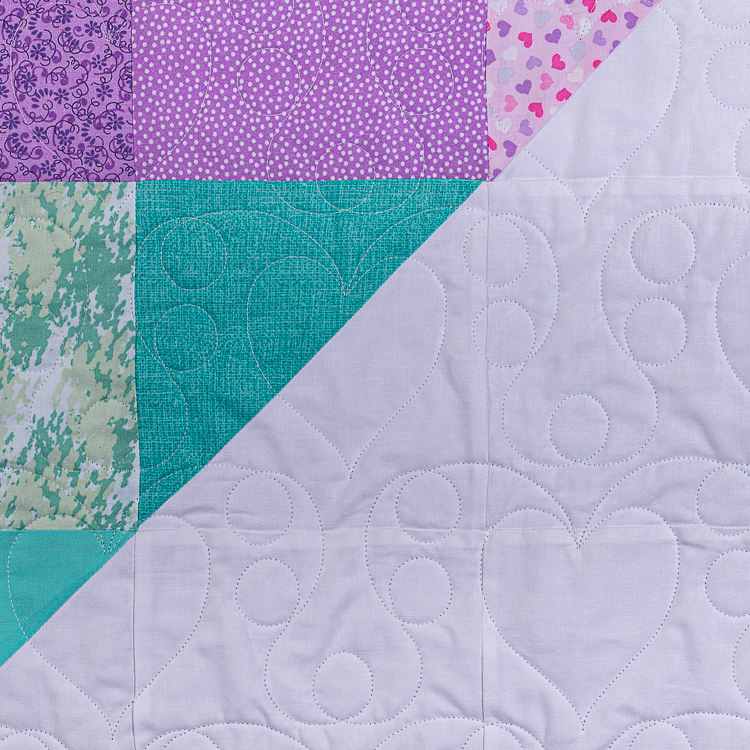 Close-up of Heart Quilt Pattern