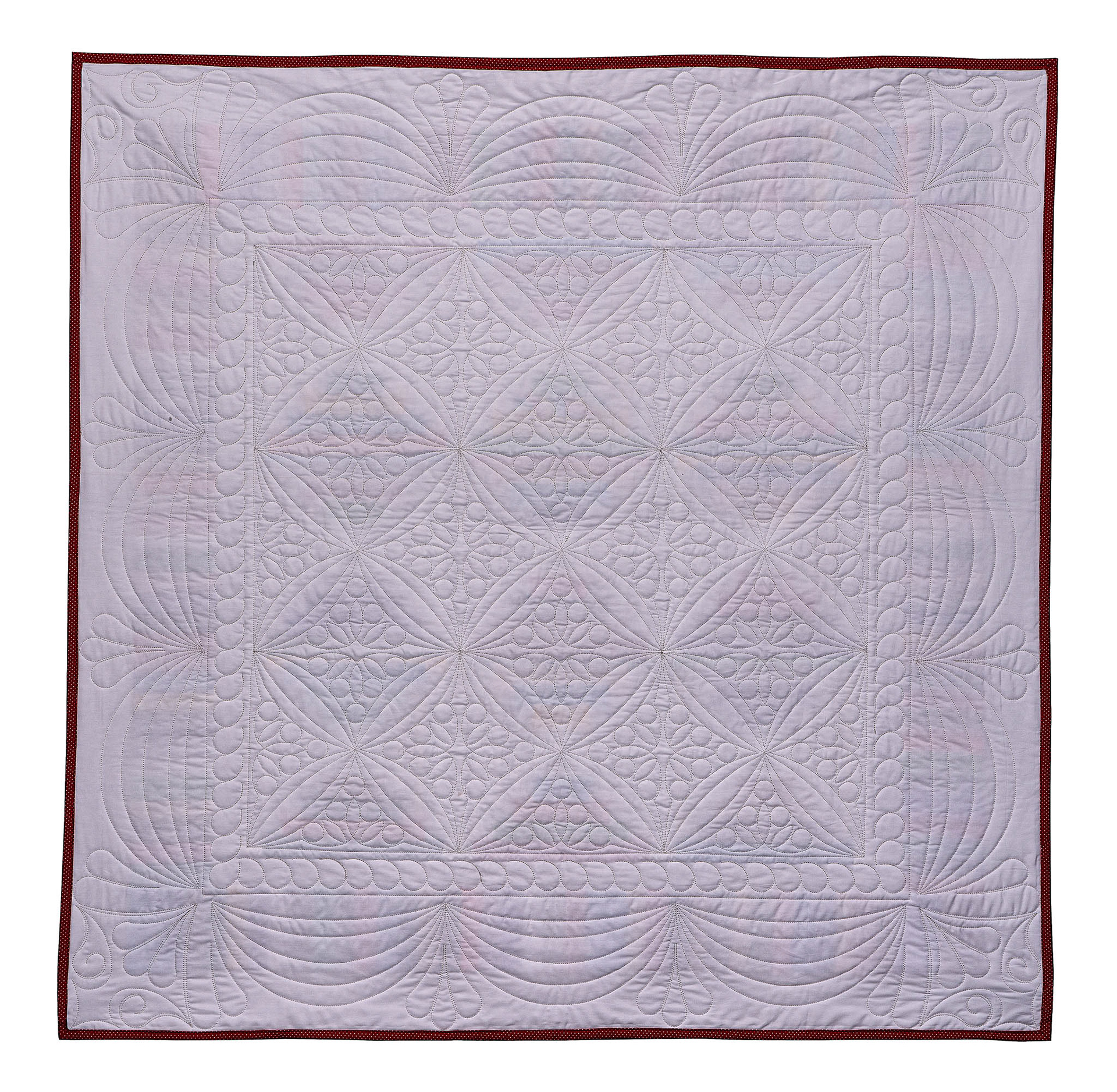 Back of quilt with 2 custom borders