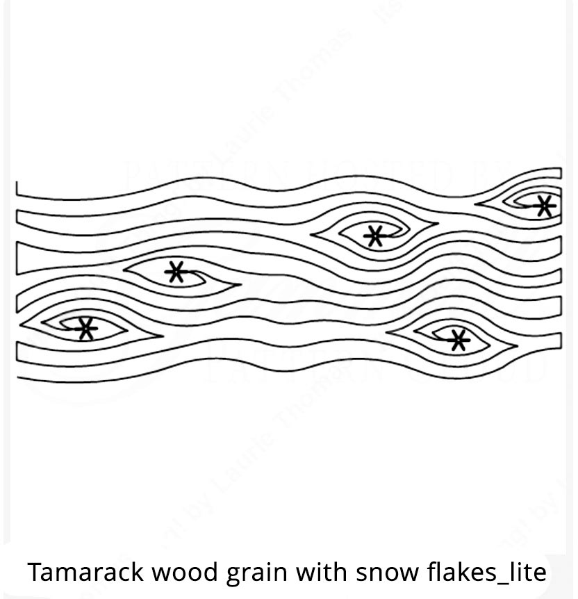 Tamarack Wood Grain With Snow Flakes Lite