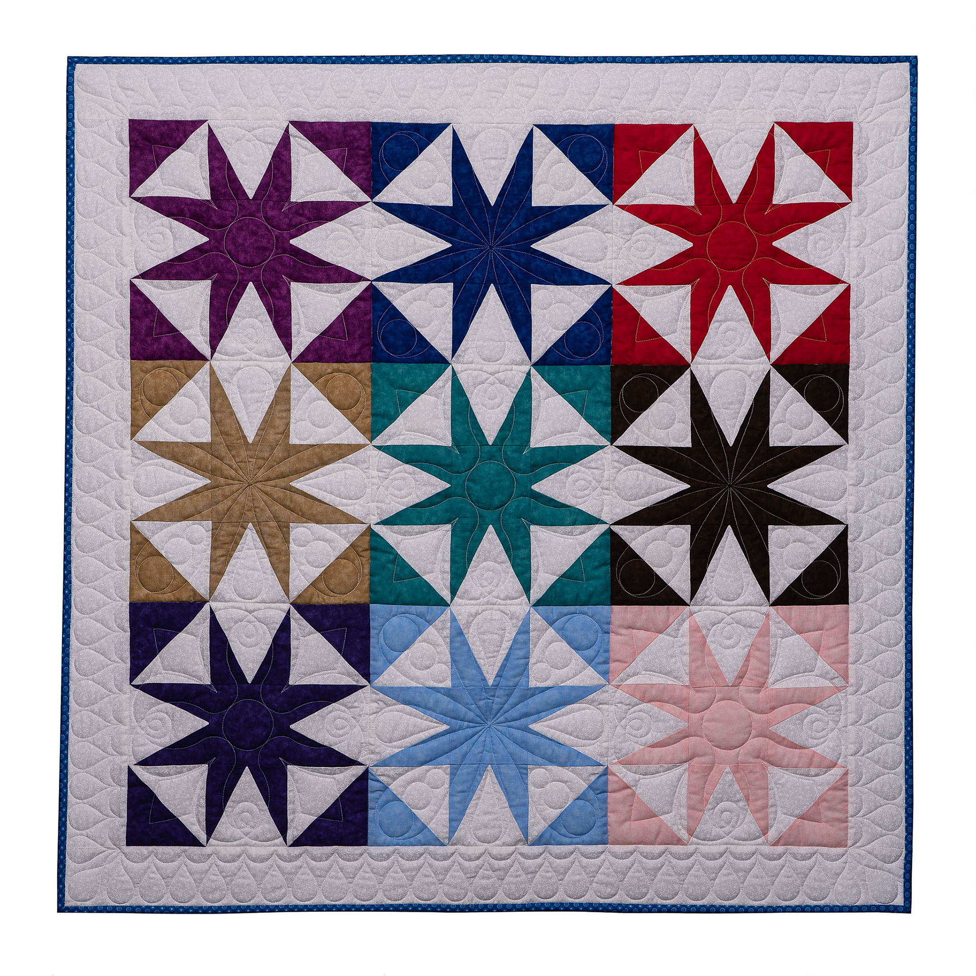 Top of quilt with 1 custom border