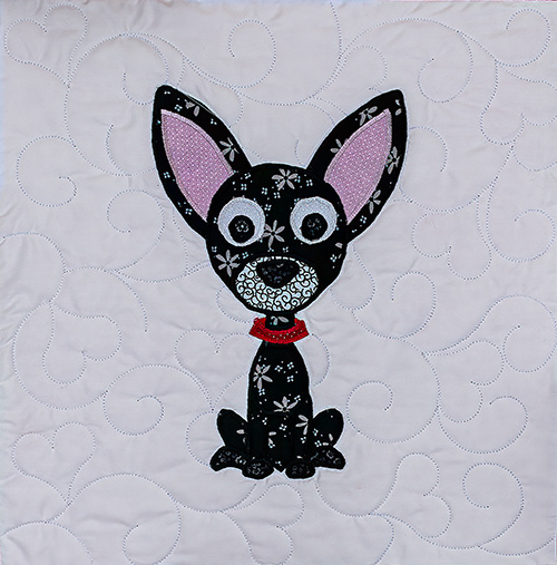 Quilting around the appliqué