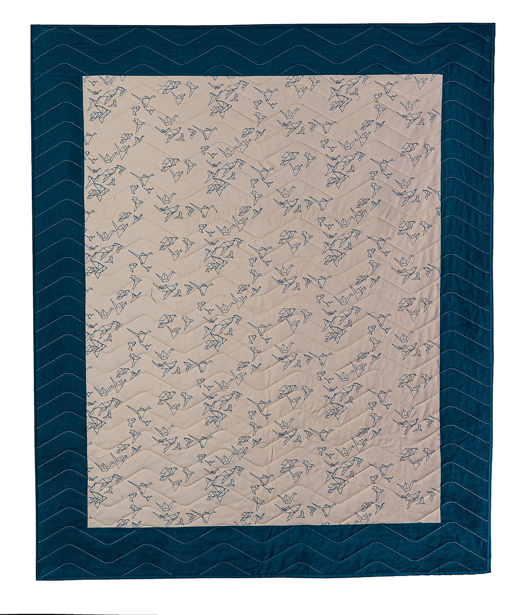 Quilt top with Zig Zag Modern pattern