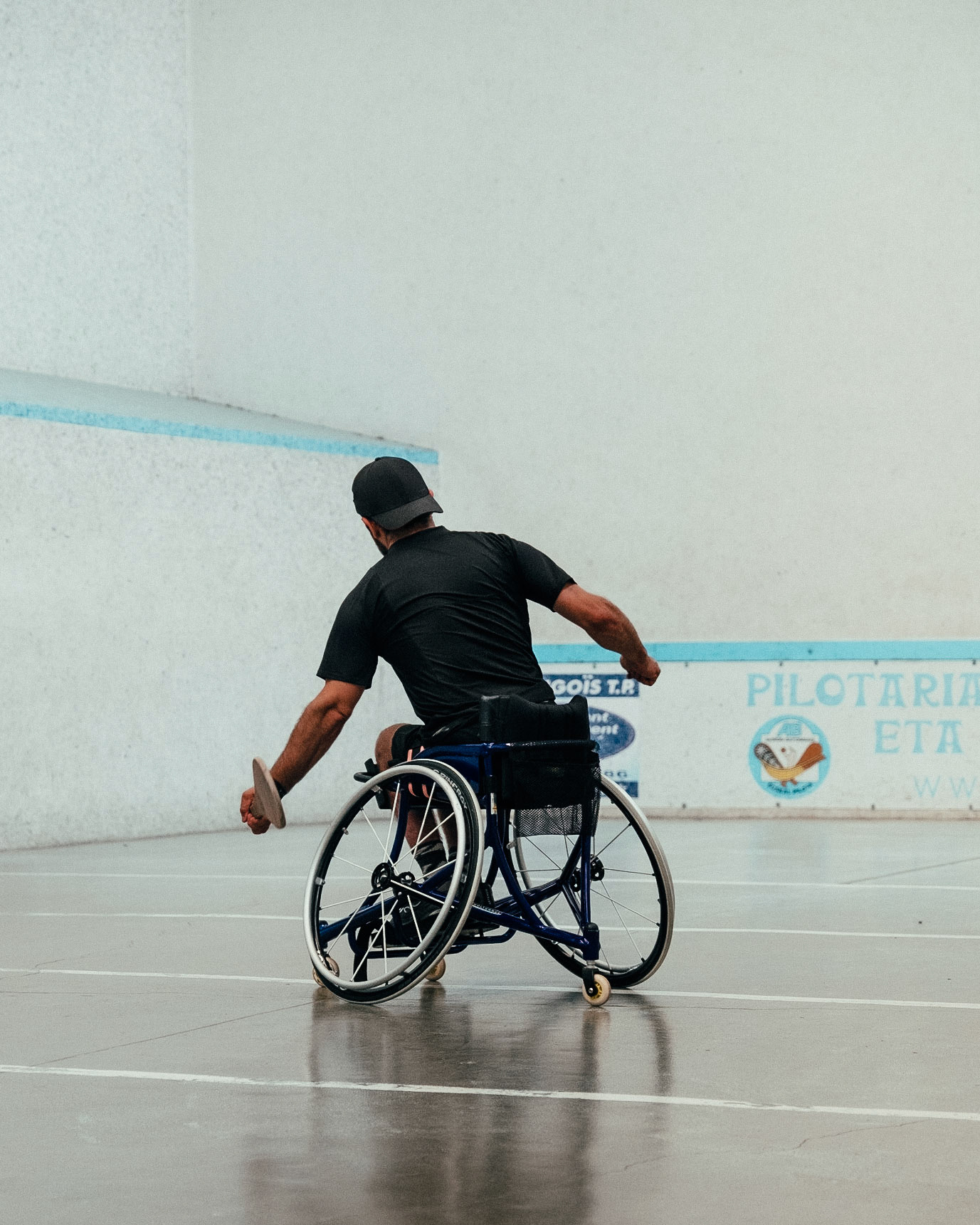 France, Bayonne, 2023-06-15. Basque pelota, a history of transmission in a sport with a long tradition. Discover the diversity of pelota with female players et with the French team's handi pelota section. Photograph by romain de sigalas / hans lucas. France, bayonne, 2023-06-15. La pelote Basque, une histoire de transmission dans un sport de longue tradition. A la rencontre de la diversite de la pelote avec les joueuses et egalement la section handi pelote de l equipe de France. photographie de romain de sigalas / hans lucas.