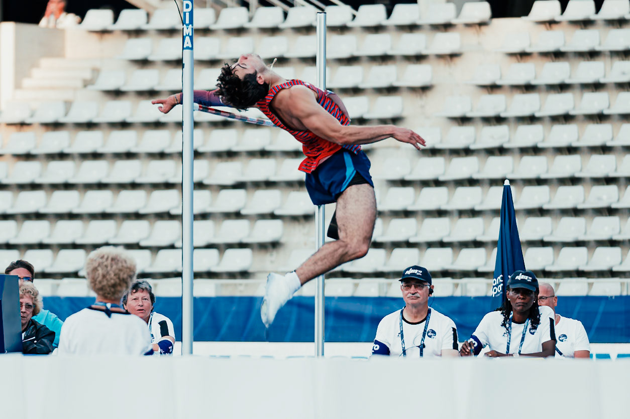 L'Américain Ezra Frech a sauté à 6,64m en T63. Ici en compétition aux championnats du monde de Para Athlétisme de Paris en juillet 2023.