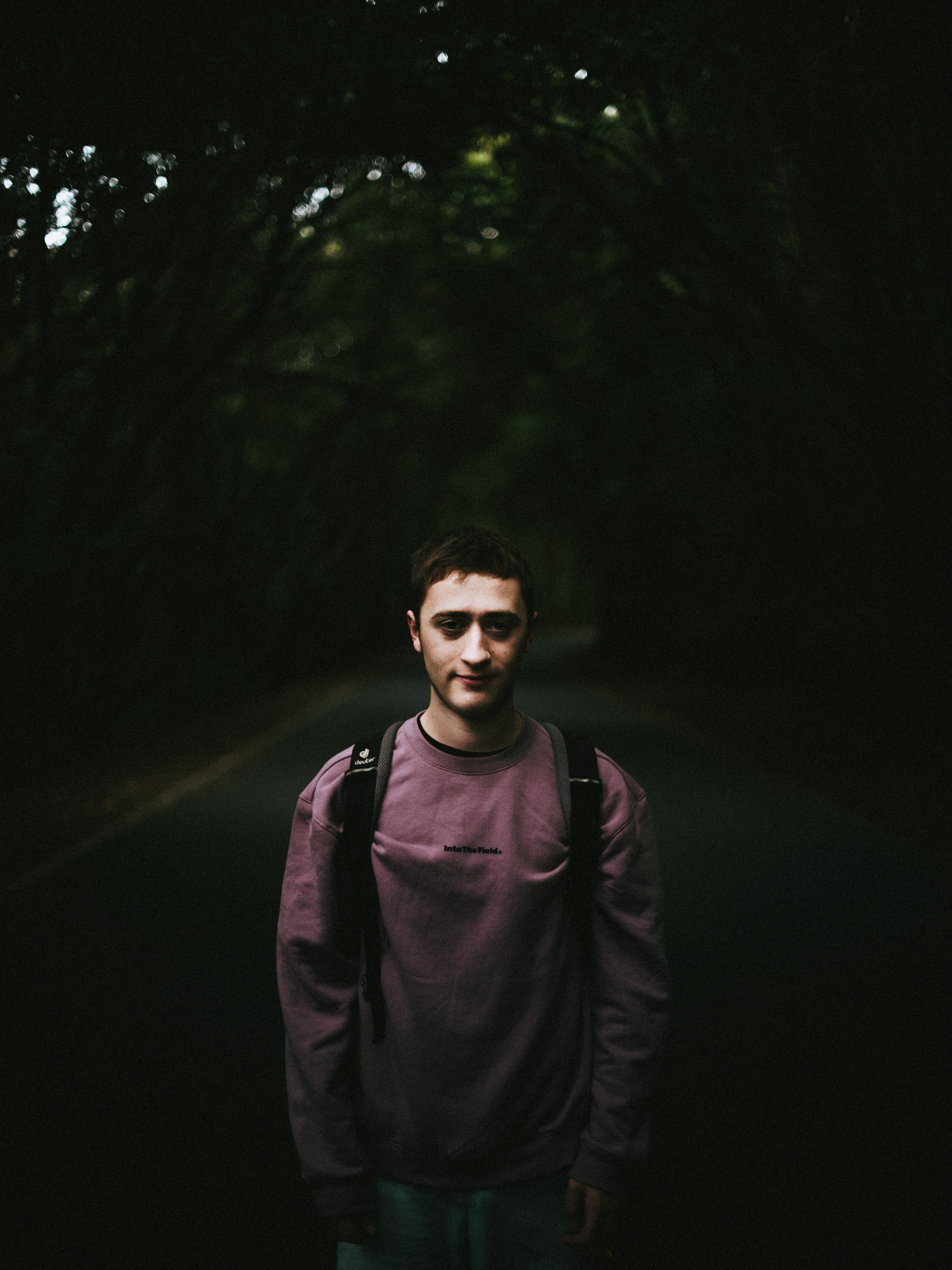 portrait on the street in the woods