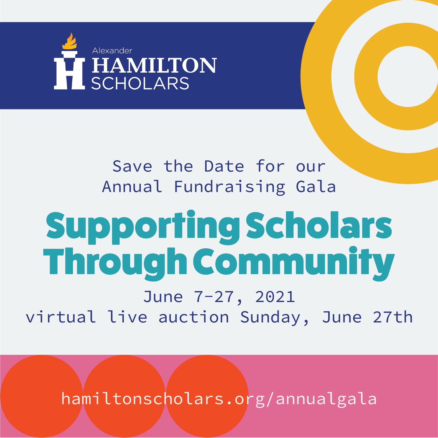 Social media graphic for 2021 Fundraising Gala