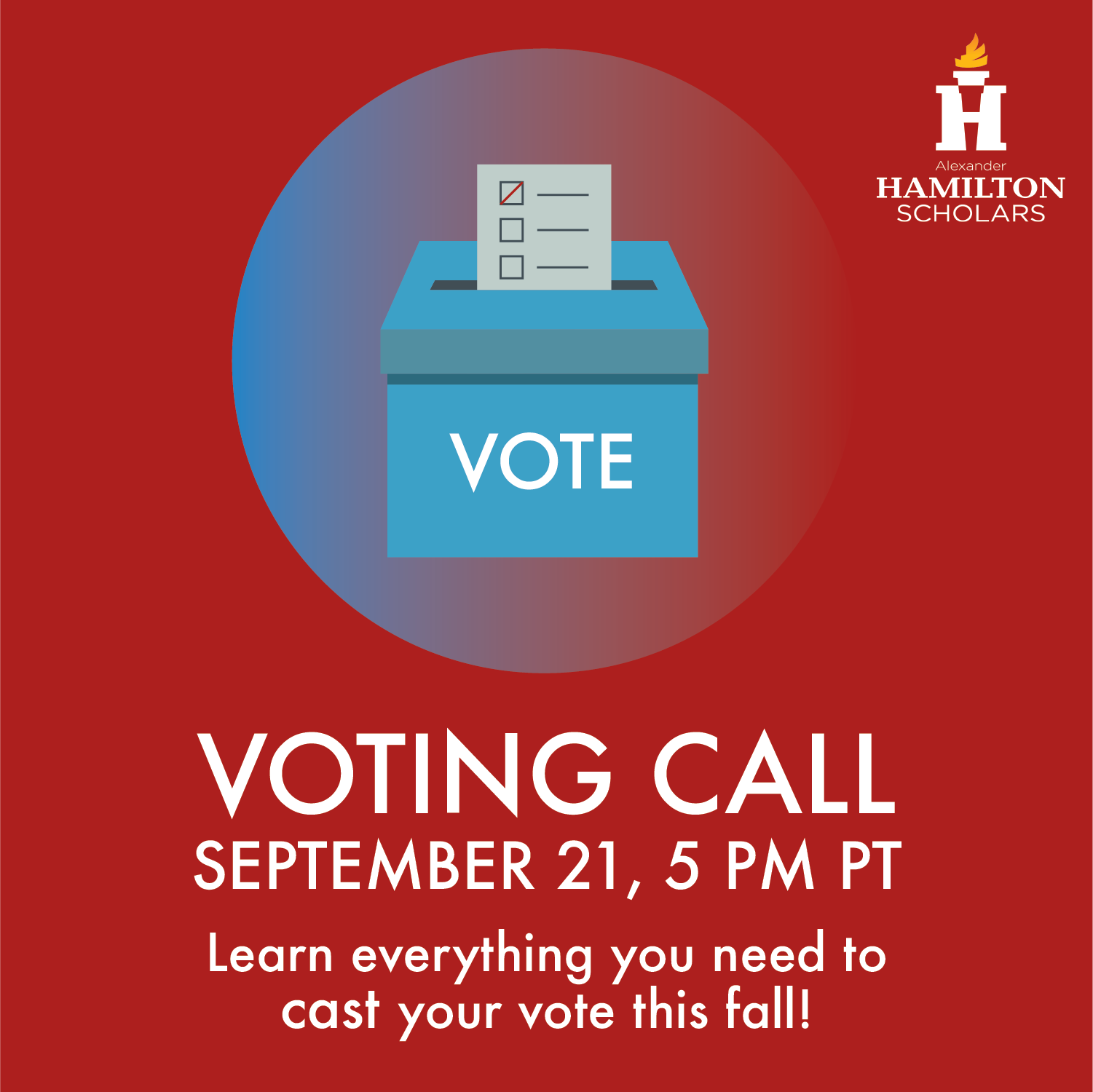 Social media graphic for voting call