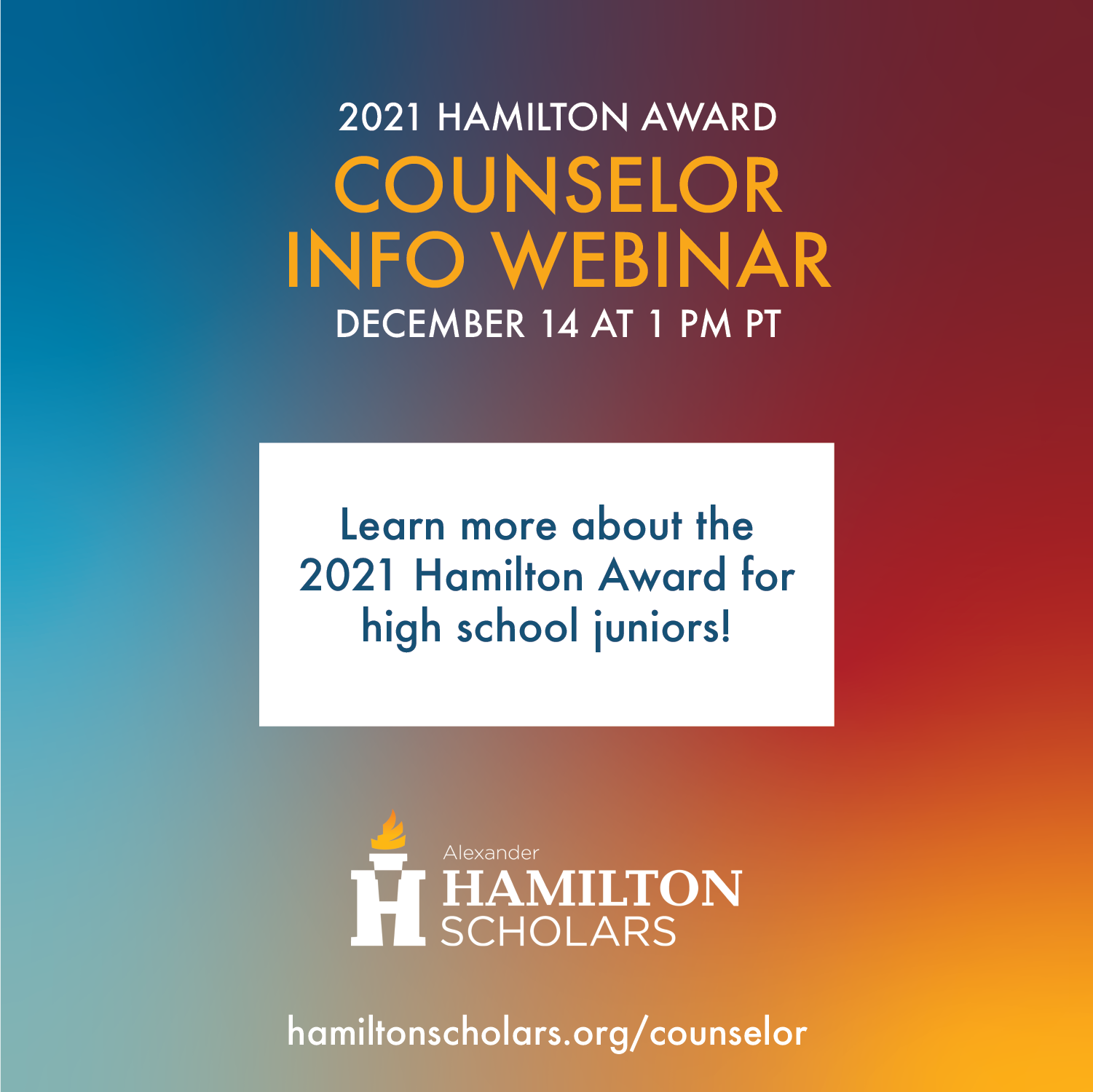 Social media graphic for counselor information webinar