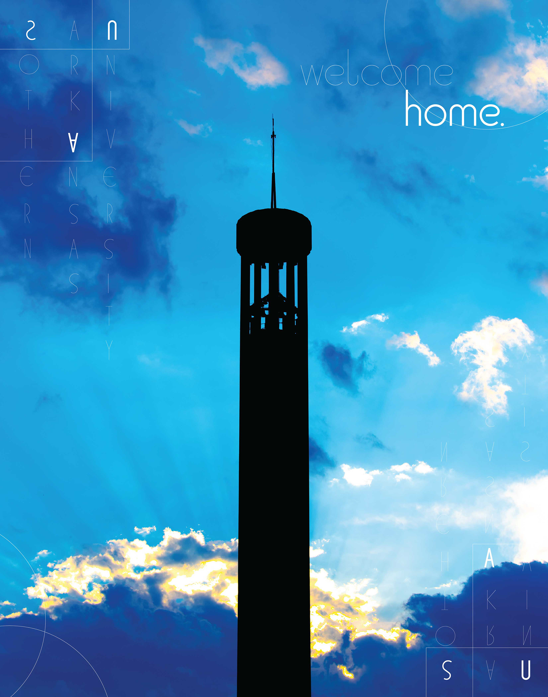 An unofficial, modern poster for Southern Arkansas University, inspired by the early 2000s and Y2K aesthetic. Created by Mtende Moyo.