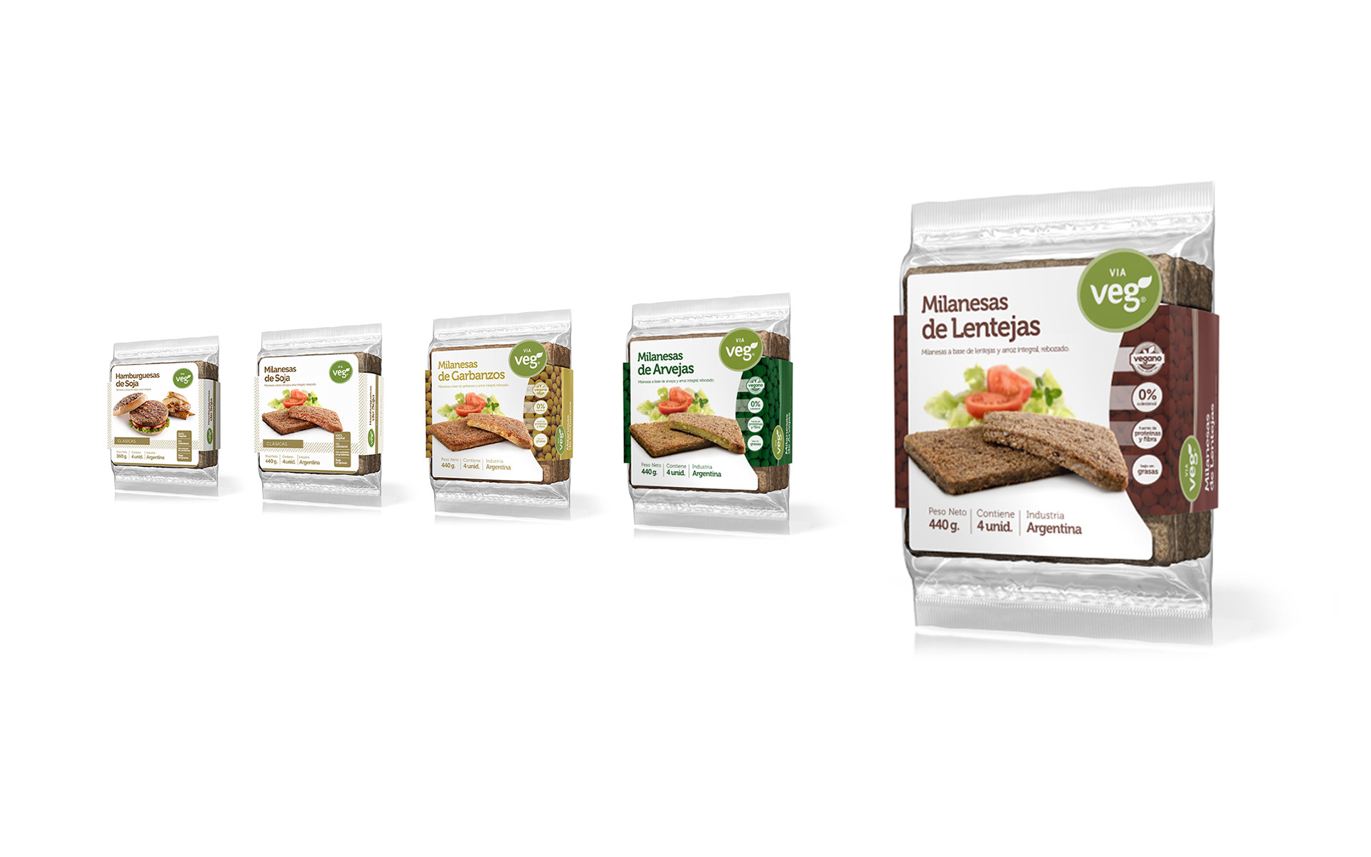 Fotografía de packaging para los envases de las milanesas y hamburguesas vegetarianas Via Veg, producidas en Santa Clara del Mar y distribuidas en Mar del Plata y toda la provincia de Buenos Aires. Fotos realizadas por Sebastián Vecchi.