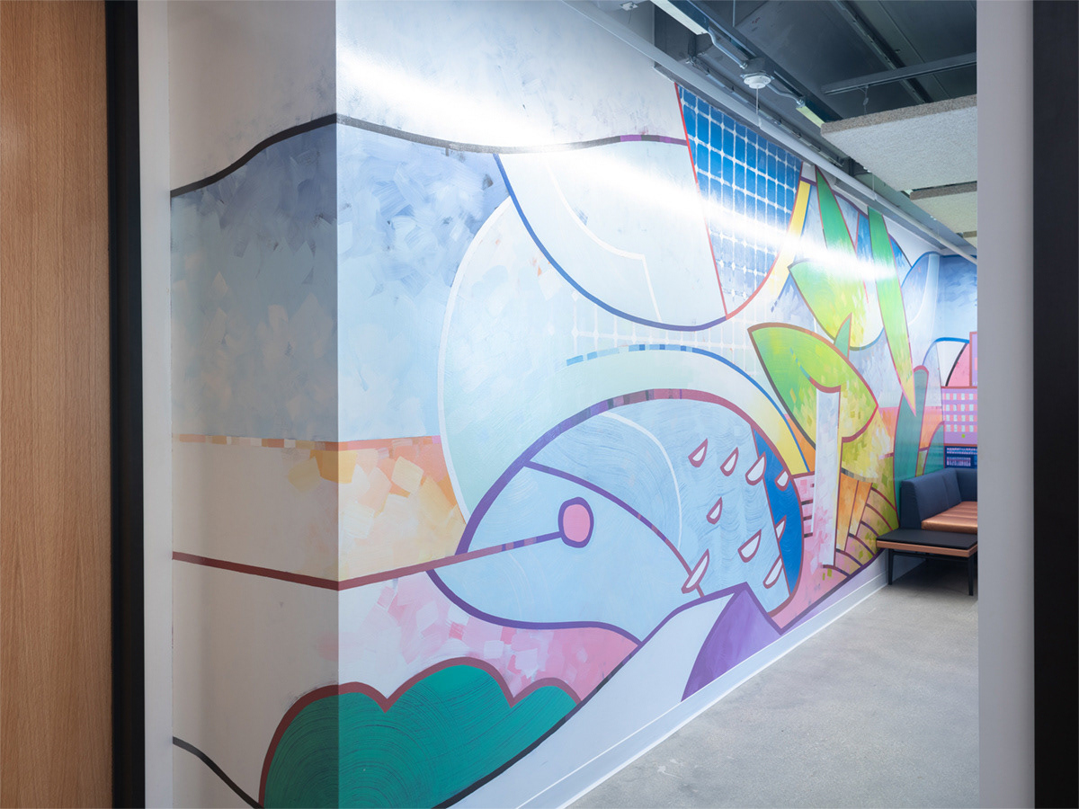  Mural for S2G Ventures, 2019. Acrylic on drywall. Photo: Nathan Keay.